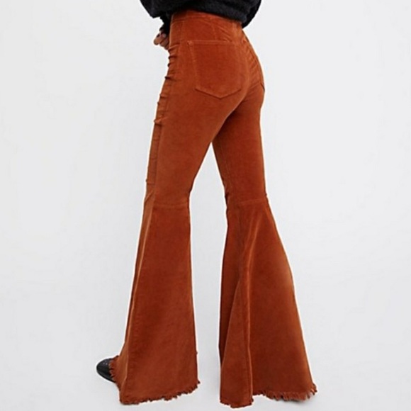 Free People Corduroy Bell Bottom Pants Sz 26 - Picture 3 of 8